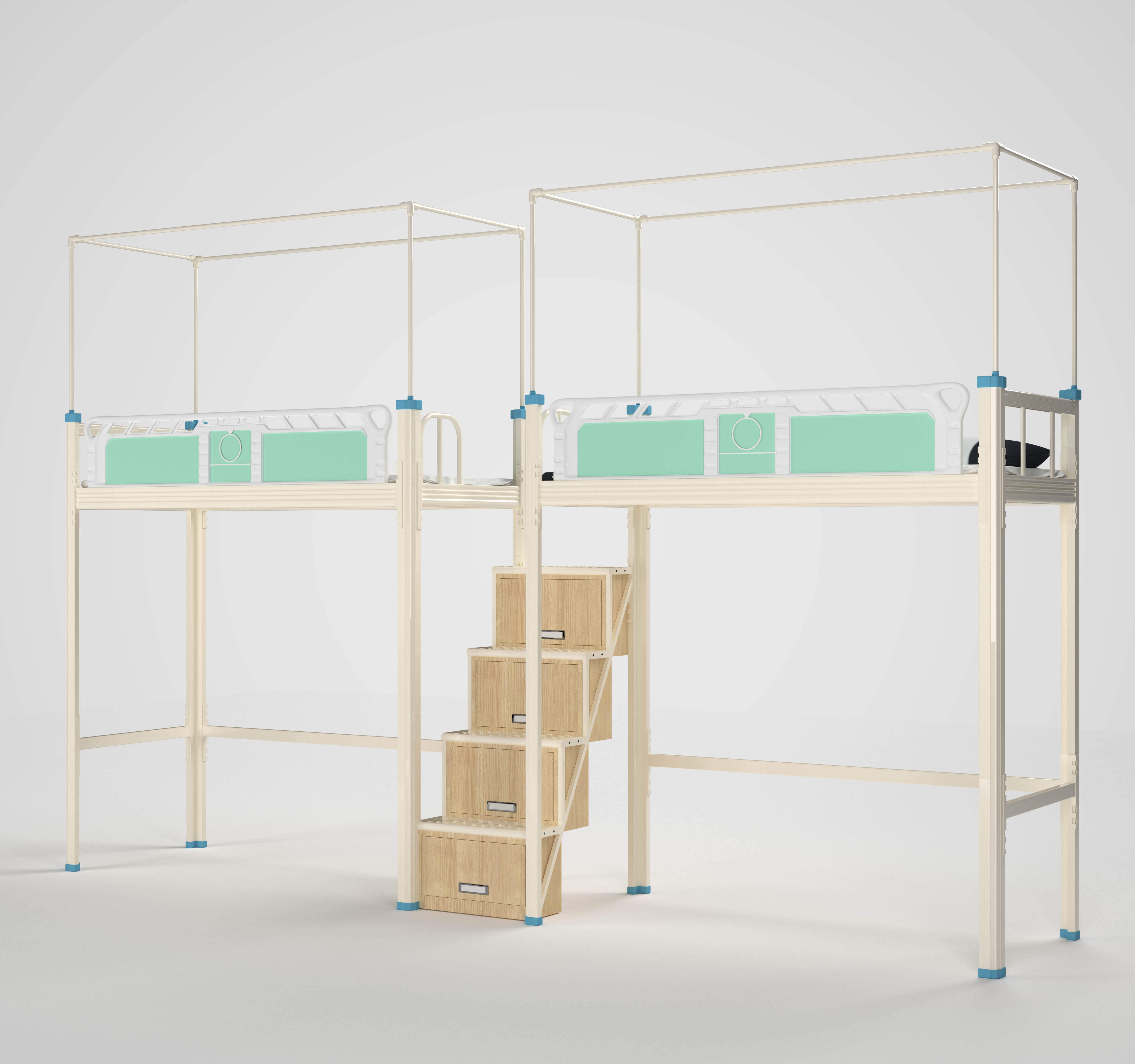 厂家直销双层公寓床连体床学生宿舍床 上床下桌公寓床